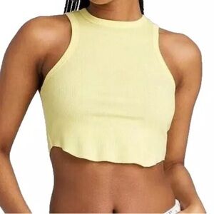 Yellow Sleeveless Crop Top
